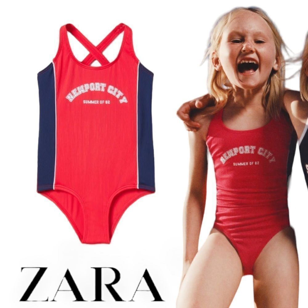 ZARA Kids | Red | “NEWPORT CITY” SWIMSUIT